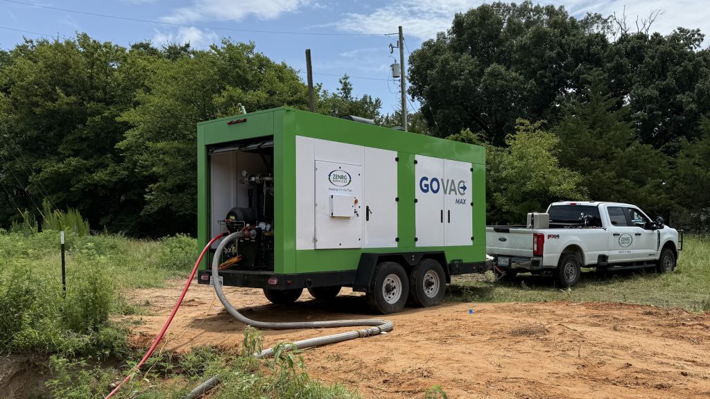 This is a photo of ZENRG Services deploying the GoVAC® MAX System to perform cross compression.